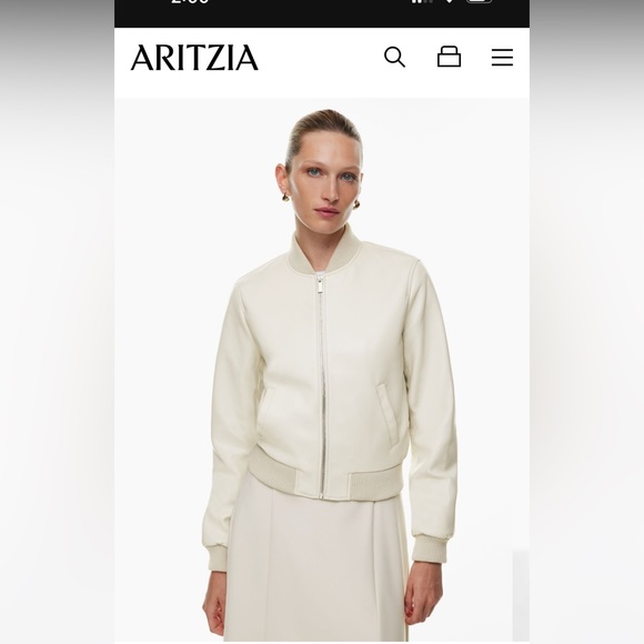 Aritzia small, NEW Babaton leather bomber jacket. - Picture 4 of 4